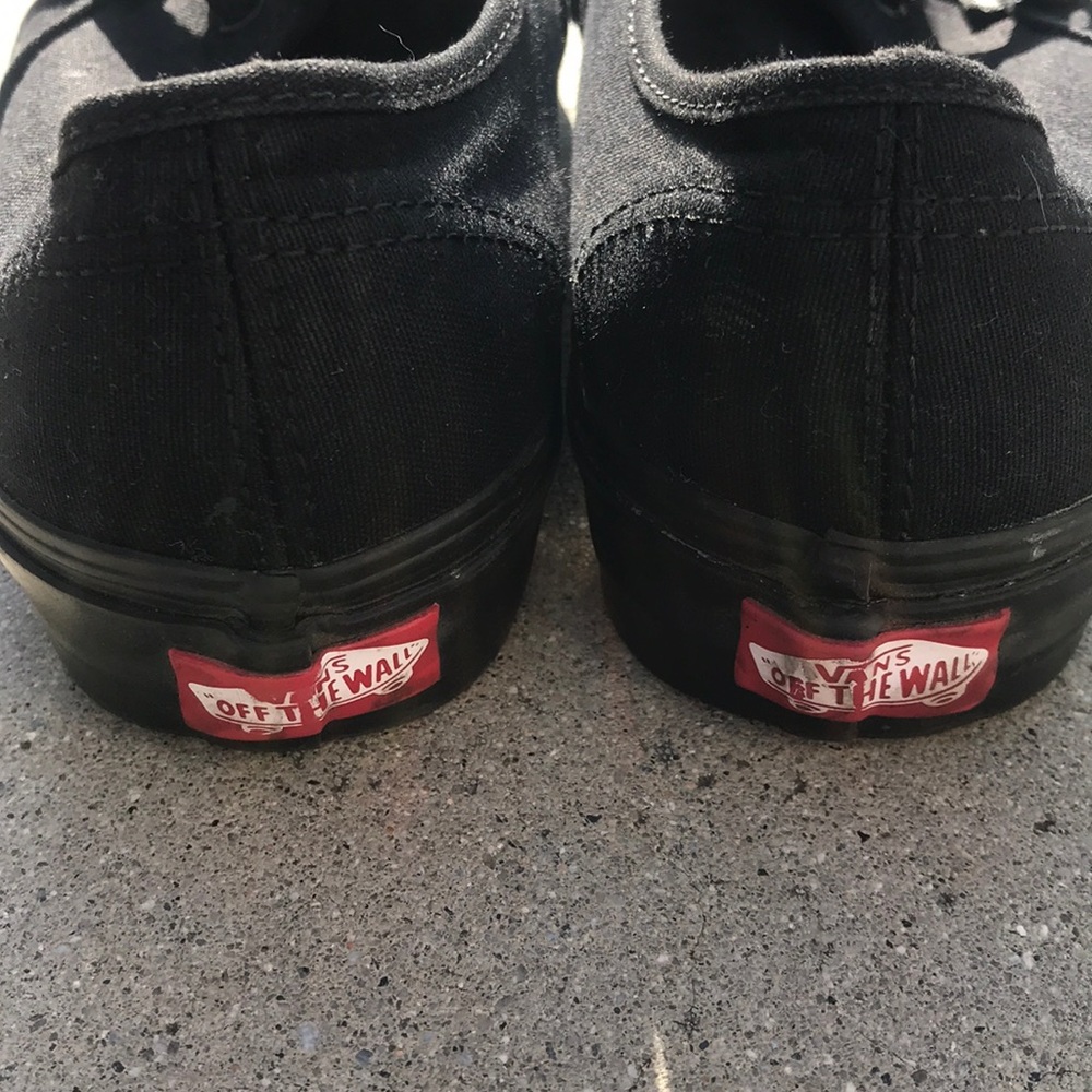 Vintage 90’s Black Canvas Vans Sz 8 - Picture 3 of 4